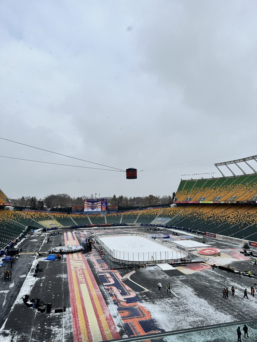 CrowdDesignHQ's tweet photo. What an awesome weekend at Commonwealth Stadium in Edmonton for the NHL Heritage Classic, to assist the production team with Talent for the event. 🏒❄️ 

It was awesome to work alongside one of my longest event industry friends, and Crowd Design project leads - Doug!💥 https://t.co/S8SfopgN17