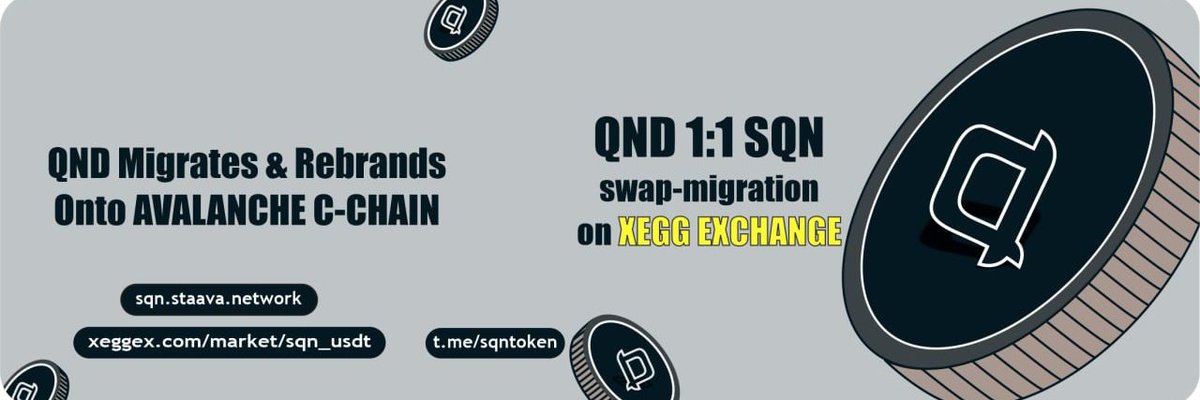 Qnode.Defi ($QND) is set to migrate to Avalanche and rebranded as Subnet Qnode ($SQN) with 1:1 swap on <a href="/xeggex/">XeggeX</a>

Read details 👇:
qngnodes.medium.com/migration-upda…