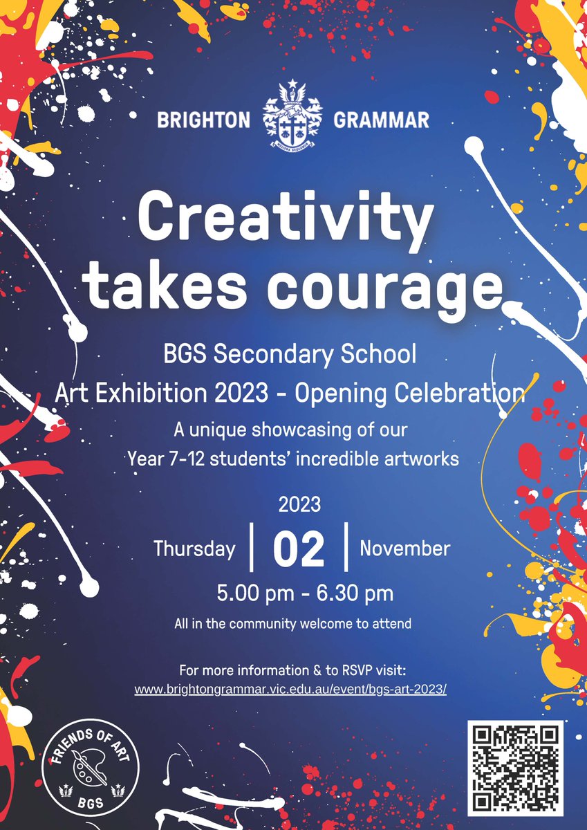 OBGS1908's tweet photo. The whole community is welcome to attend this wonderful event created by the newest BGS Parent Group, Friends of Art. To assist with catering, please book your free ticket here: https://t.co/k82IksvwnW
The Exhibition will also remain on display until 9 November. https://t.co/LrVAm4JQFw
