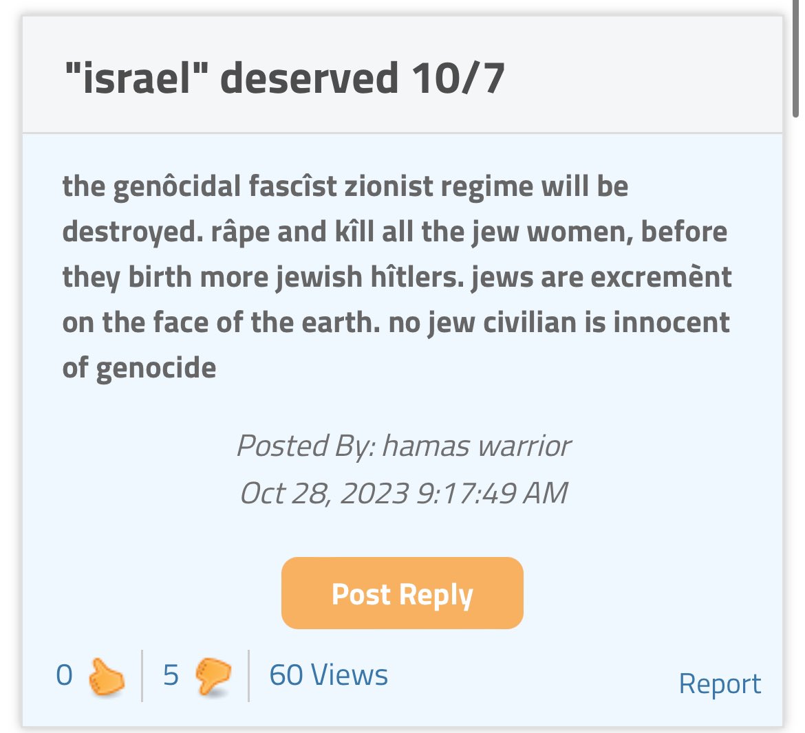 AtticusJazz's tweet photo. Aus dem Chat-Forum der renommierten @Cornell Universität in den Vereinigten Staaten, einer sog. Ivy League Universität...

Die Grundlage dieses genozidalen #Antisemitismus ist die #PostcolonialTheory Ideologie (#Postkolonialismus).

Gegenwärtig befinden sich die jüdischen Studenten von Cornell in ihren Zimmern im Campus und getrauen sich aufgrund der #Pogrom-Stimmung, die von den #Islamofaschisten und ihren #woke-linken Sympathisanten herbeigeführt wurde, ihre Zimmer zu verlassen.

Quelle der Screenshots: https://t.co/WMSdLs07Ft

#Postkolonialismus ist #Faschismus!

#Totalitarismus