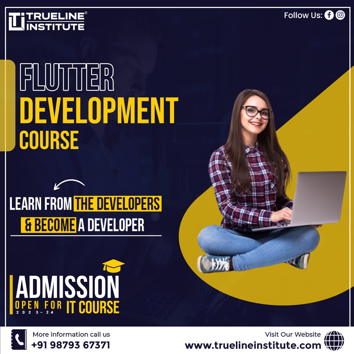 TL_Institute's tweet image. 📢 Flutter Development Course | Trueline Institute 
➡ Learn From The Developers &amp;amp; Become A Developer

💁‍♀️ Contact Details:
☎️ +91 9879367371
🌐 truelineinstitute.com

#truelineinstitute #flutterdevelopmentcourse #itcourse #webdeveloper #education #admission #itcareer