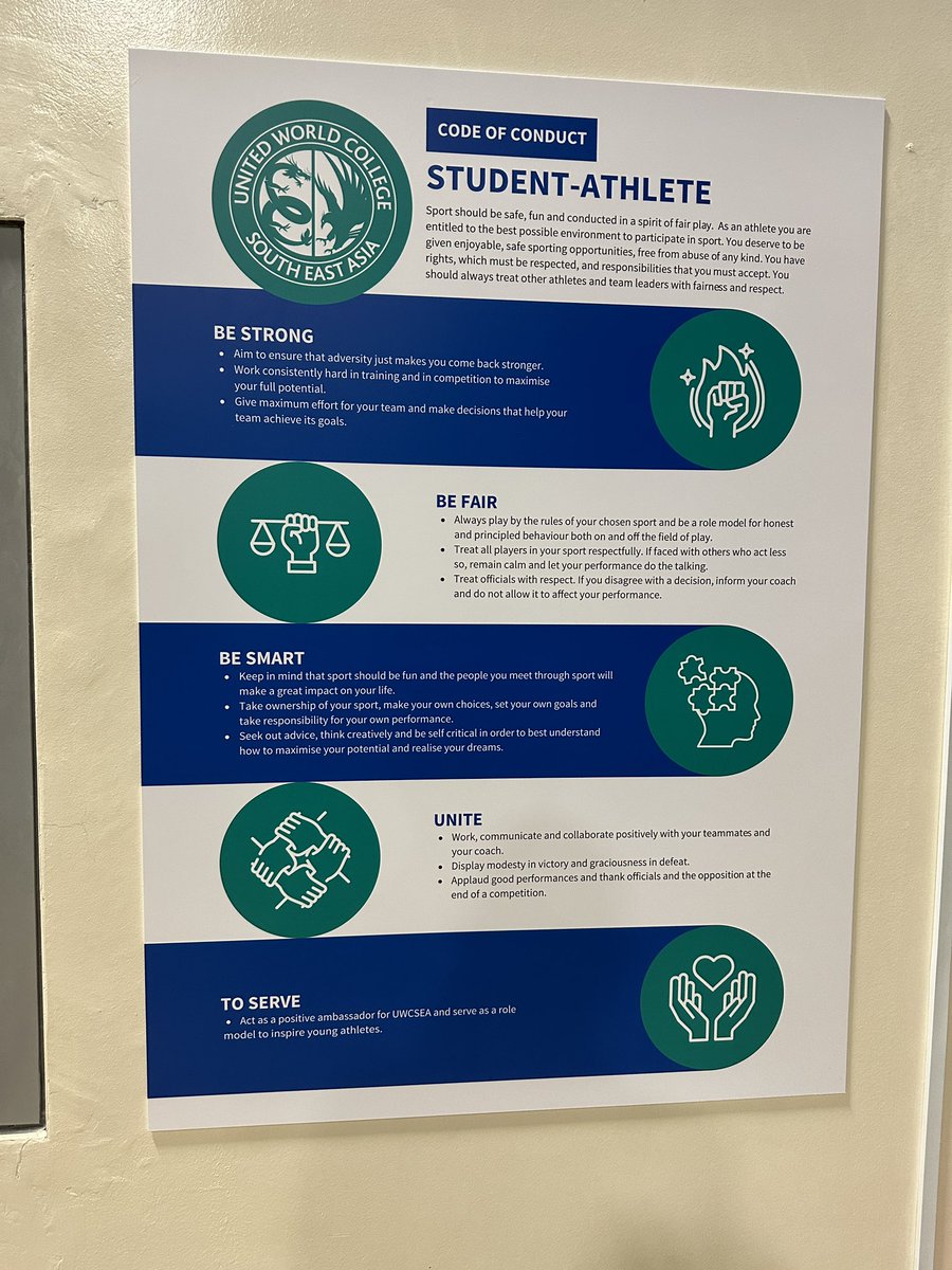 Loving our new Student-Athlete code of conduct making visible the types of values we strive to teach in #physed