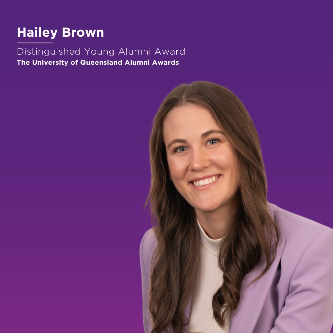 "My goal is to see a society where inclusivity is inherently integrated in all our designs and innovations." Congratulations, Hailey Brown from <a href="/vacayit_/">Vacayit</a>, 2023 Distinguished Young Alumni Award recipient! #UQAlumniAwards #UQAlumni