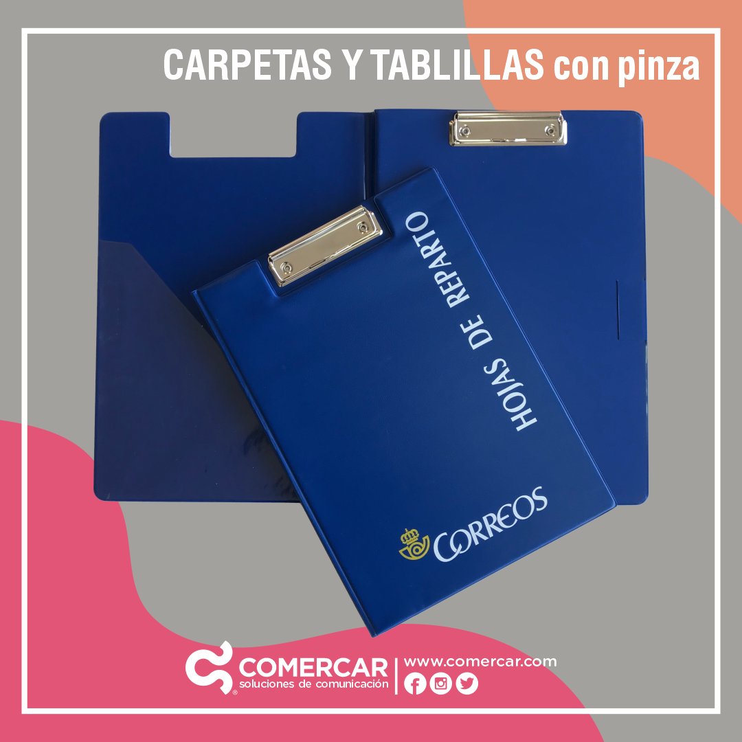 ComercarSC's tweet image. #Carpetas y #tablillas con pinza metálica para sujeción de hojas o #portabloc, resistentes y ligeras para poder escribir y tomar anotaciones sin apoyo.

#Comercar #SomosFabricantes #Comunicación #Publicidad #Marketing #Merchandising #Eventos #IFEMA #Aimfap #Promogift #Cprint