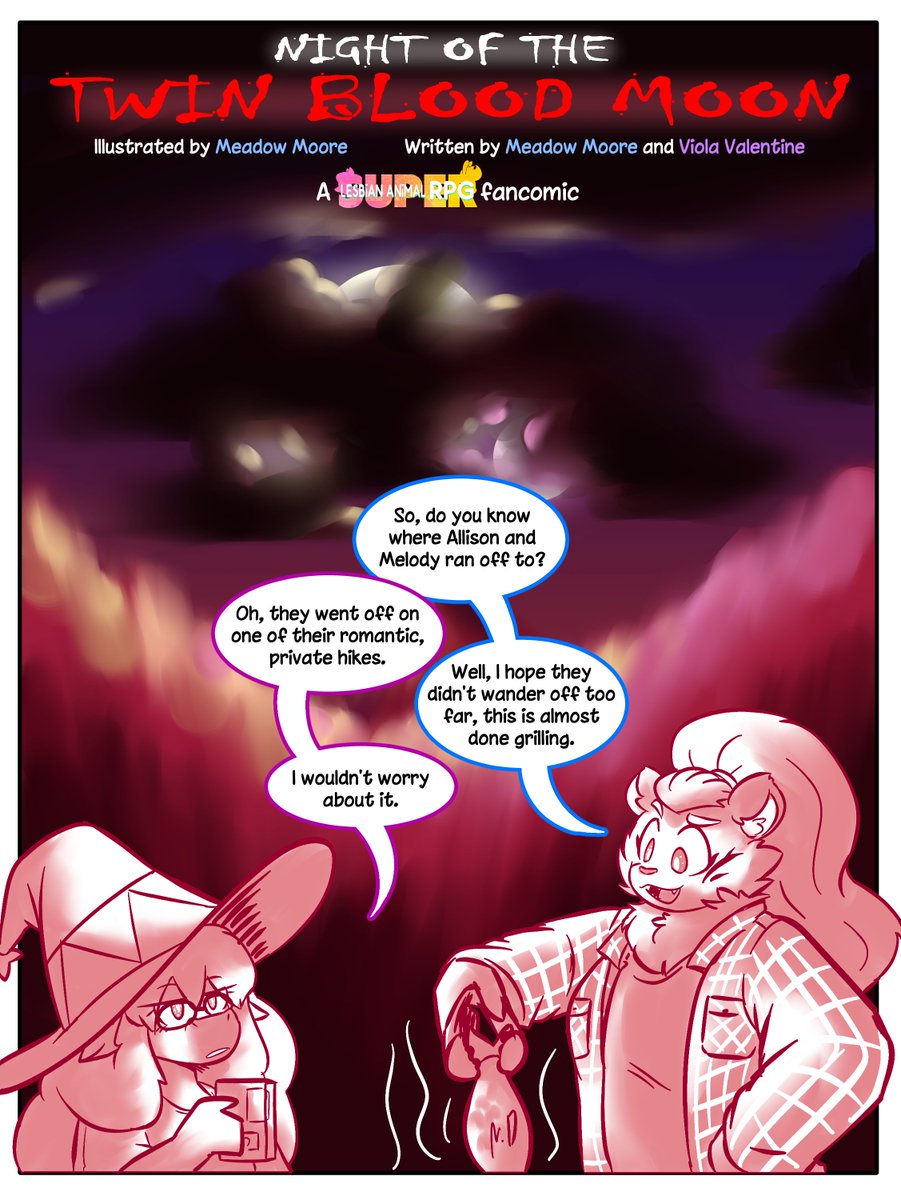Foolish Girl 💙🐮🌷 (@winguthings) on Twitter photo NIGHT OF THE TWIN BLOOD MOON
A rather cheesy title, but befitting of a fun werewolf-themed <a href="/SLARPGofficial/">Super Lesbian Animal RPG</a> fancomic to celebrate Halloween!
Me and <a href="/MirrorGs/">Mirror: Awoo! It's Year!</a> have been working on this for a while, and I'm so excited to finally release it! Rest of the pages tomorrow~
(Page 1/17) NIGHT OF THE TWIN BLOOD MOON
A rather cheesy title, but befitting of a fun werewolf-themed <a href="/SLARPGofficial/">Super Lesbian Animal RPG</a> fancomic to celebrate Halloween!
Me and <a href="/MirrorGs/">Mirror: Awoo! It's Year!</a> have been working on this for a while, and I'm so excited to finally release it! Rest of the pages tomorrow~
(Page 1/17)