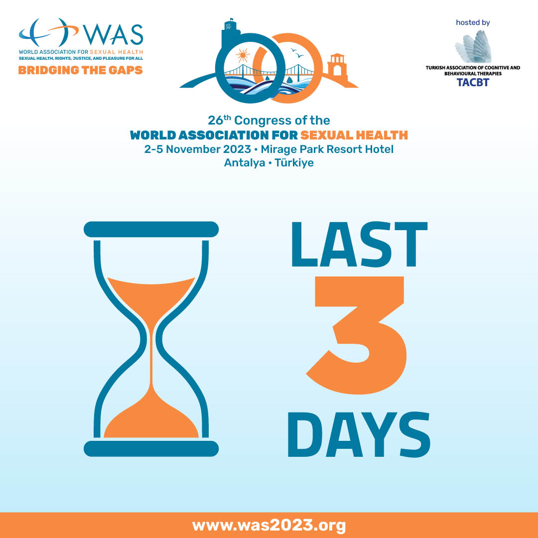 WAS_org's tweet image. 3 More Days: Get ready to unlock new dimensions of sexual health and rights. Join hands with global experts in just 3 days at #WAS2023.

@drelnarudolph @dr.mehmet_sungur