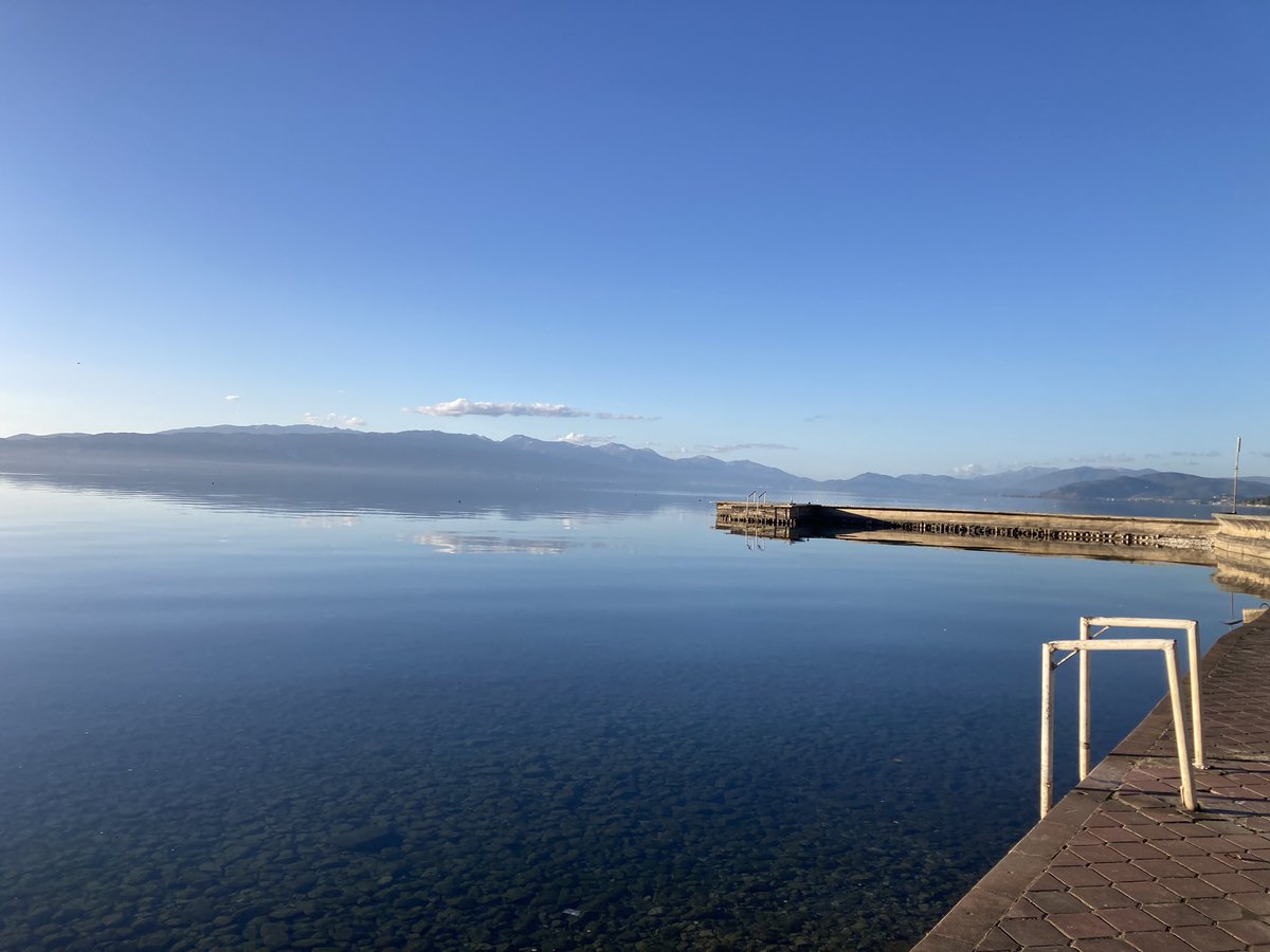 CaroleStagg's tweet photo. Missing you all @Brockwell_Lido but found this super large lido spot in Lake Ohrid for the time being. Cool, clear and calm waters. https://t.co/1um7Eofqnm