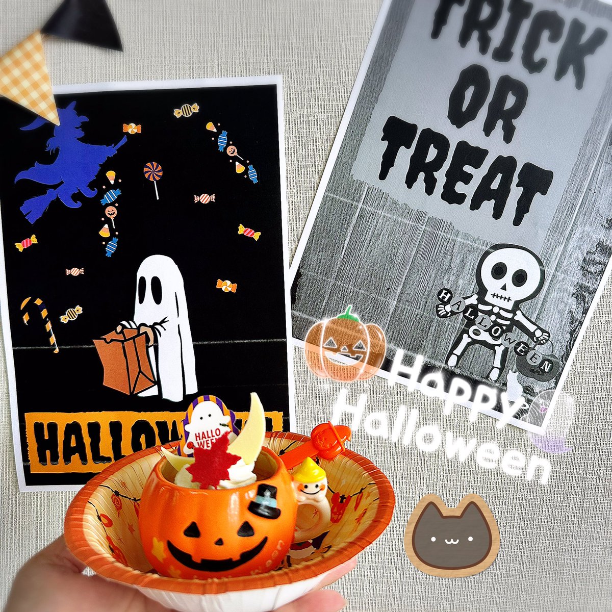 OrangeWorks2022's tweet photo. プチハロウィンパーティー🎃
お菓子が入ってる袋の中の紙も
利用者さんに作ってもらいました👻
素敵でしょ？？ https://t.co/Te0qSvejIw
