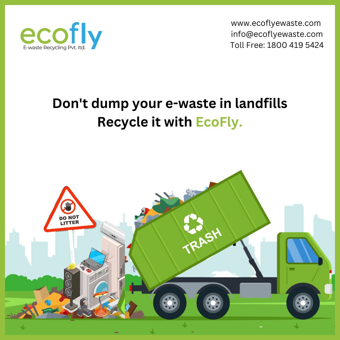 Don't dump your e-waste in landfills ♻️. Recycle it with EcoFly. 🌍🔌 
#ewaste #recycling #sustainability #greenfuture #gogreen #reducewaste #zerowaste #ecofriendly #environment #ecoflyewaste #Sustainablity