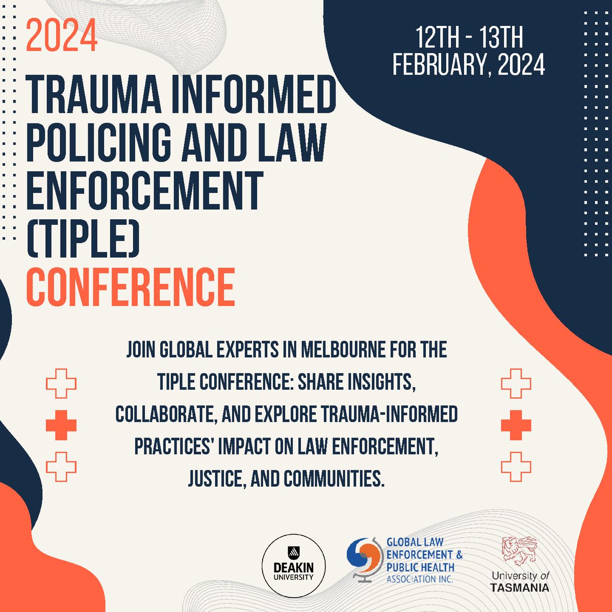 GLEPHA is delighted to announce the call for abstracts for the 2024 Trauma-Informed Policing and Law Enforcement (#TIPLE) International Conference, to be held on 12th – 13th February 2024 at Deakin Downtown, Melbourne, Australia. #LEPH2024

glepha.com/2024-trauma-in…