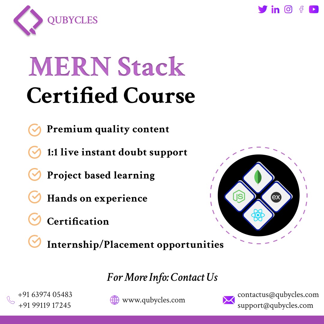 qubycles's tweet image. "Embark on Your MERN Stack Journey! 🚀 Follow the Roadmap to Mastering MERN Development. 💻🌐 #MERNStack #CodingJourney #WebDevelopmentRoadmap"
Visit Here:- qubycles.com
#qubycles #BeJobReady #fullstack #careers #careerdevelopment #careergoals #backend #usa #india