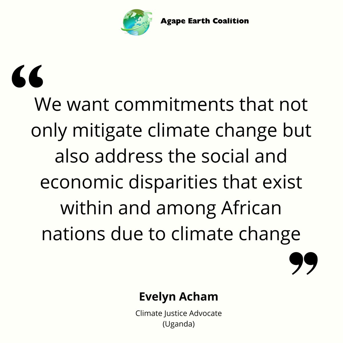 agape_earth's tweet image. We want commitments that address not only climate change mitigation but also the social and economic inequities that exist within and across African states as a result of climate change. @eve_chantel demands!!
#AdaptationInFocus #OurPlanetOurClimateOurFight