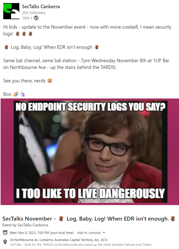 SecTalks Canberra tweet media