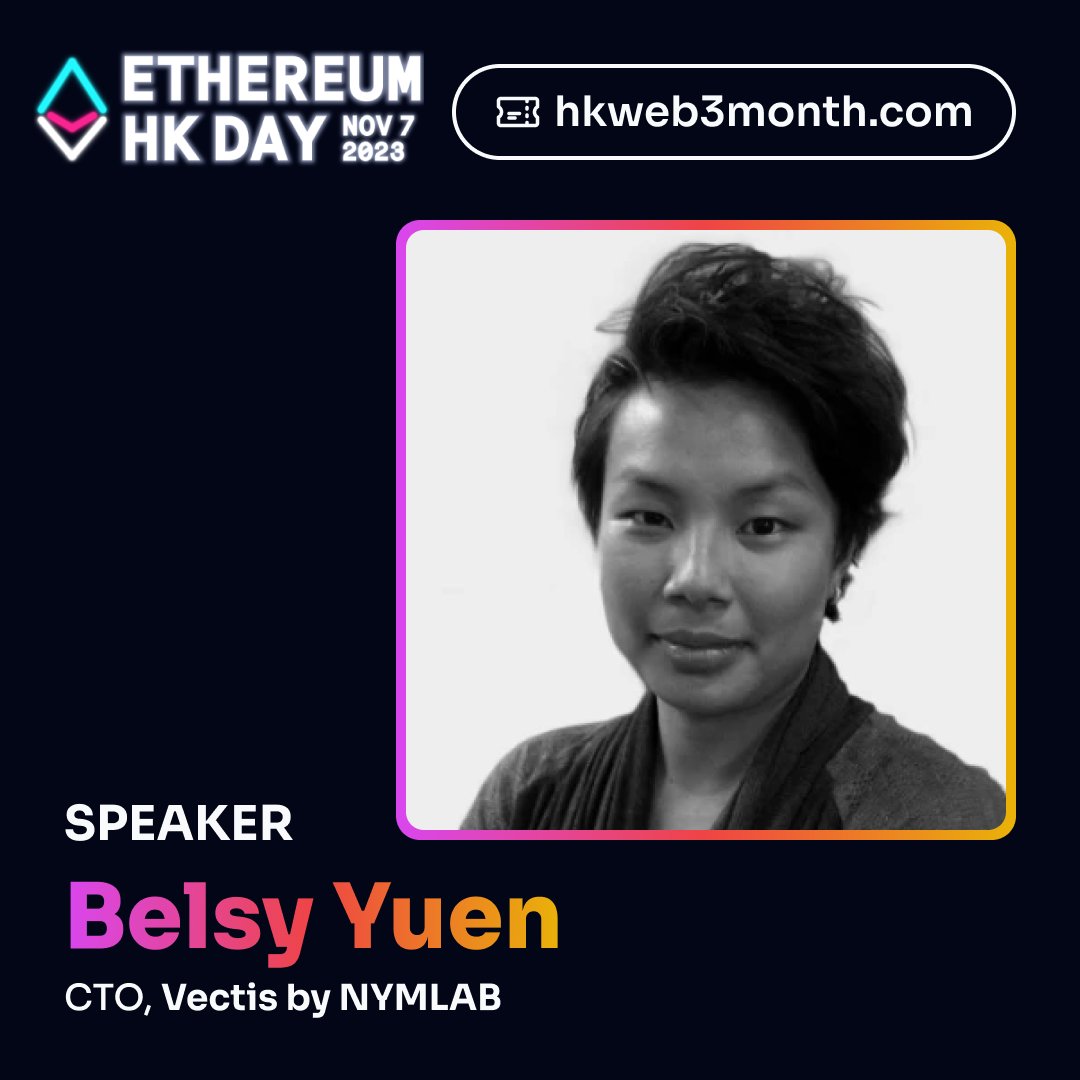 #EthereumHongKong Speaker @whalelephantK <a href="/0xVectis/">Vectis</a>

🎟️ Free hkweb3month.com/tickets 

Web3 adds "Own" after web2's "Read, Write". Without centralized management of user identity, the techno-socioeconomic system is taking a leap of faith in self-sovereign identity &amp; SSI dApps 📷🛡️