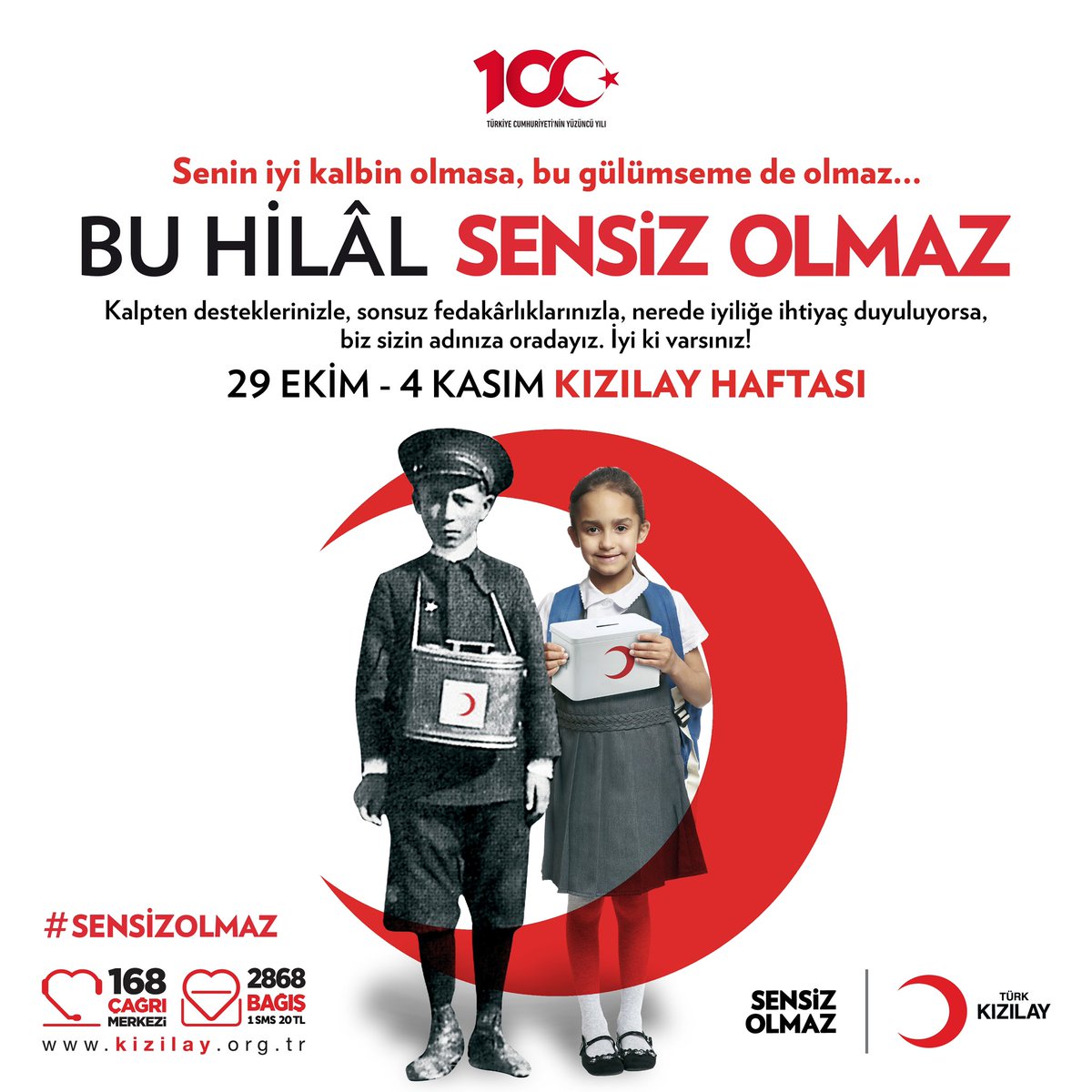 155 yıldır nerede iyiliğe ihtiyaç duyuluyorsa, biz sizin adınıza oradayız!

#KızılayHaftası kutlu olsun! 🌙 ❤️

Bu hilâl #SensizOlmaz.