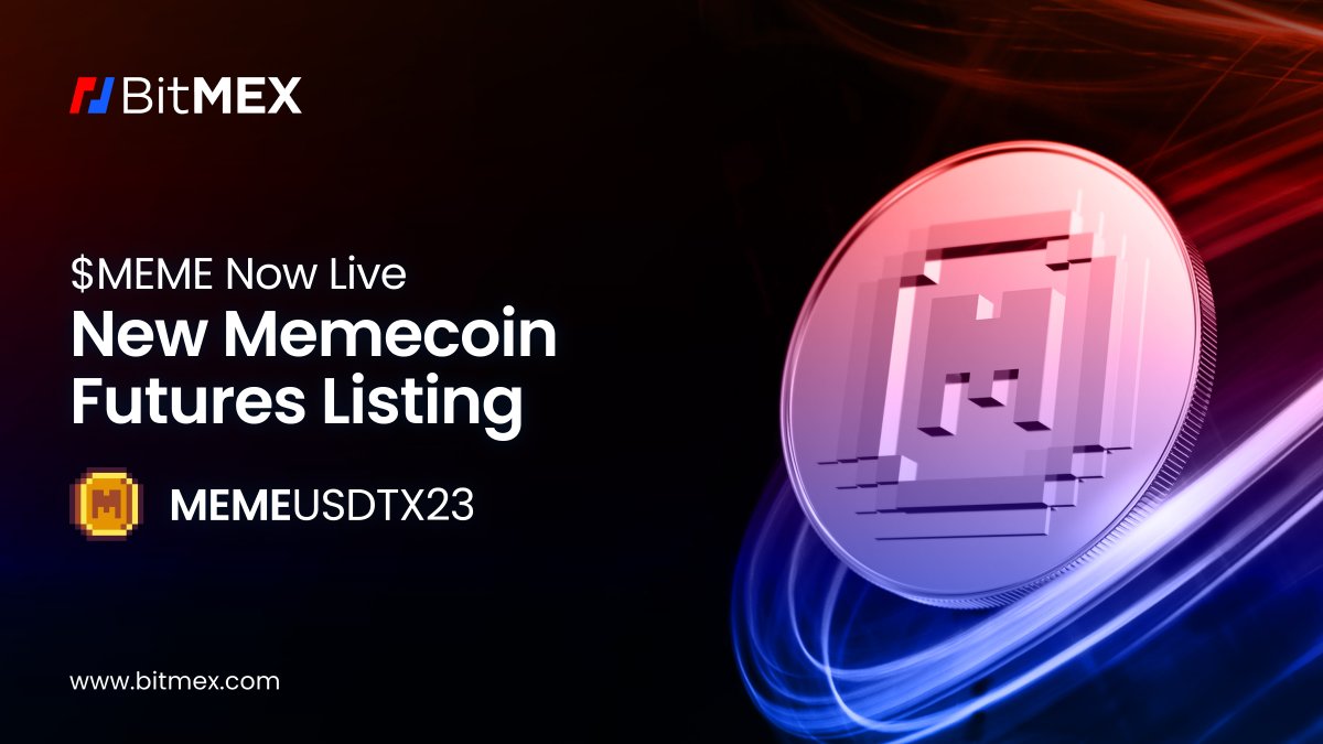 The pre-IEO listing 🚂 continues - this time, for <a href="/Memeland/">Memeland ❤️ Memecoin</a> and <a href="/memecoin/">Memecoin</a> fans.

You can now trade $MEME on BitMEX, margined in $USDT with up to 2x leverage.

Trade it here👇
bitmex.com/app/trade/MEME…
