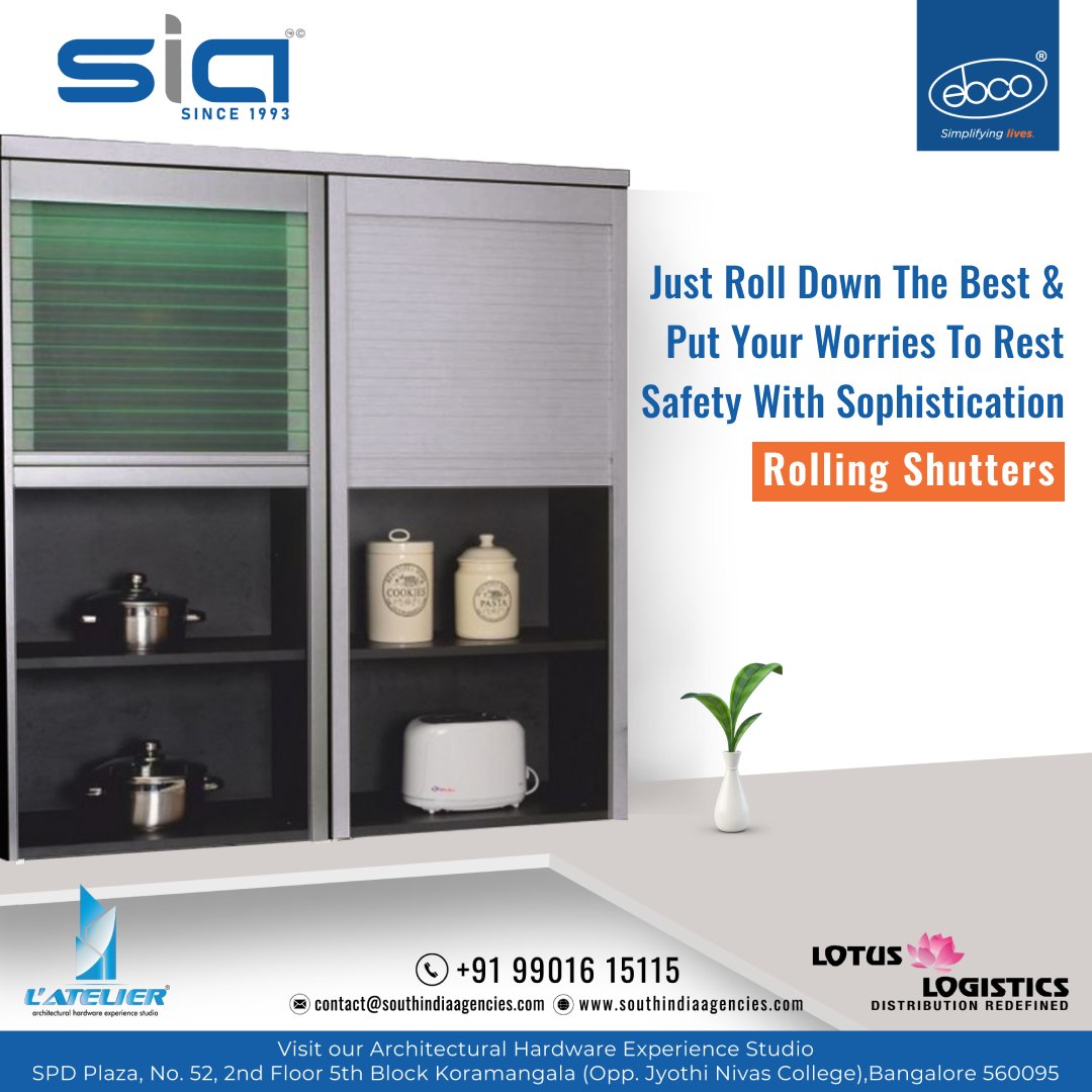 south_agencies's tweet image. Seamless blend of security and style, enhance privacy and protect your spaces with innovative, easy-to-use rolling shutters by Ebco available at South India Agencies.  

#southindiaagencies #ebco #home #interior #stylish #design #kitchendesign #kitchen #rollingshutter #safety
