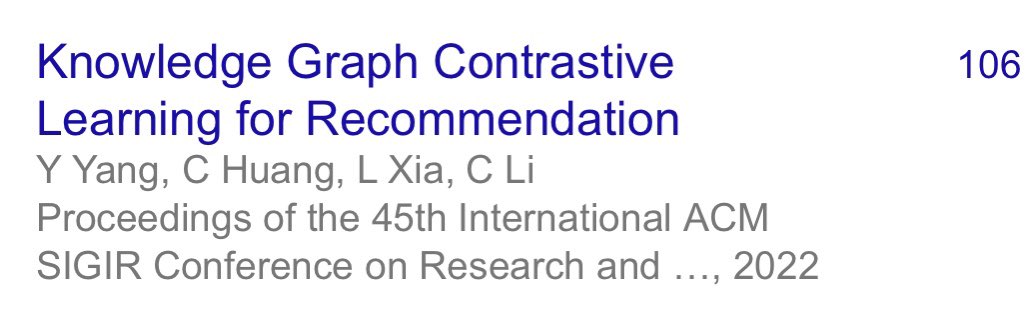 itsyuhao's tweet photo. 🔥Glad to see my SIGIR’22 paper reaches a milestone recently by gaining over 100 citations! KGCL has also been recognized as top-3 influential paper of the conference by #PaperDigest!
🙌 You’re welcome to follow our work and provide genuine feedbacks!
https://t.co/nSHfdECiDw https://t.co/VoKpT3kqU4