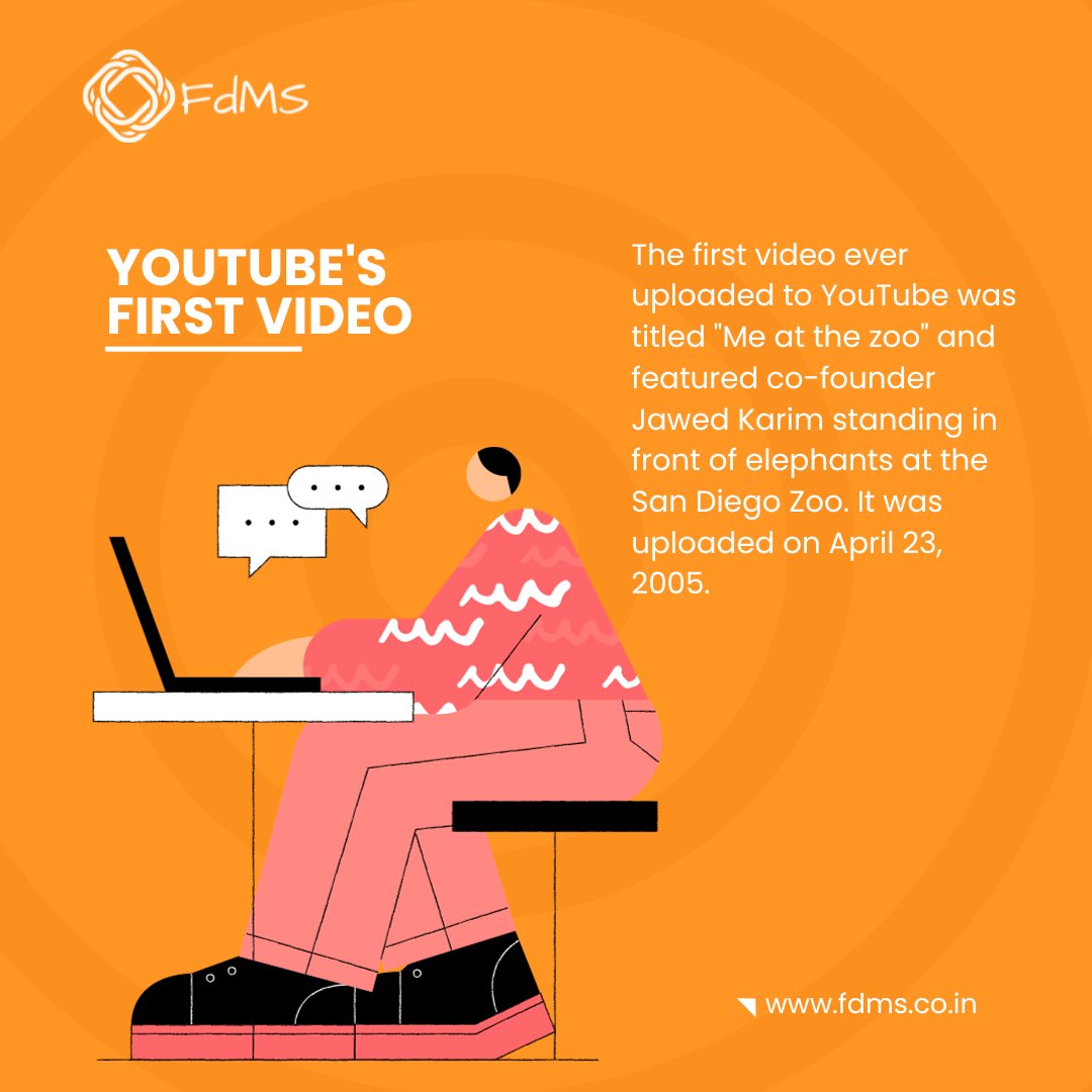 goFanatisch's tweet photo. Where it All Began: YouTube's Inaugural Moment 📹🐘 On April 23, 2005, the very first video was uploaded to YouTube. Titled 'Me at the zoo,' it featured co-founder Jawed Karim at the San Diego Zoo. The birth of a video-sharing giant! #fdms #gofanatisch #YouTubeHistory #TechTrivia https://t.co/2B0Z0jEnFq