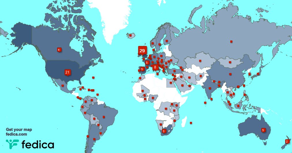 I have 5 new followers from USA 🇺🇸, and more last week. See fedica.com/!SusanHulmeMW