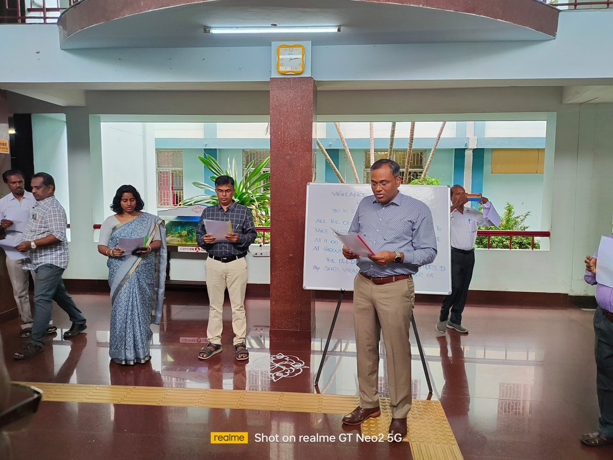 suryaolly's tweet photo. The Vigilance Awareness Week is being observed in Tuticorin Custom House. The Integrity Pledge was administered to all the officers &amp; staff by Shri.Vikas Nair,IRS, Commissioner of Customs,Tuticorin. @Customs_TUT @cusprevtrichy @cbic_india @dgovcbic @CVCIndia https://t.co/wRh5t4afdi