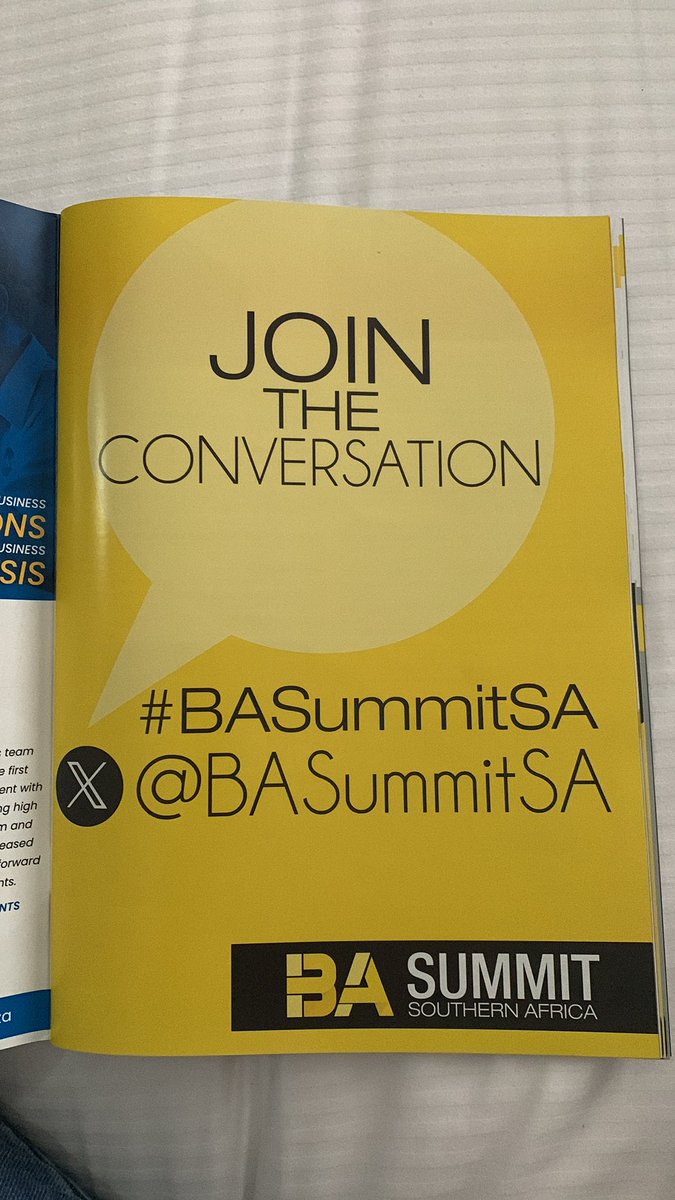 Join the conversation #BASummitSA <a href="/basummitsa/">Business Analysis Summit</a> 
Today we workshop