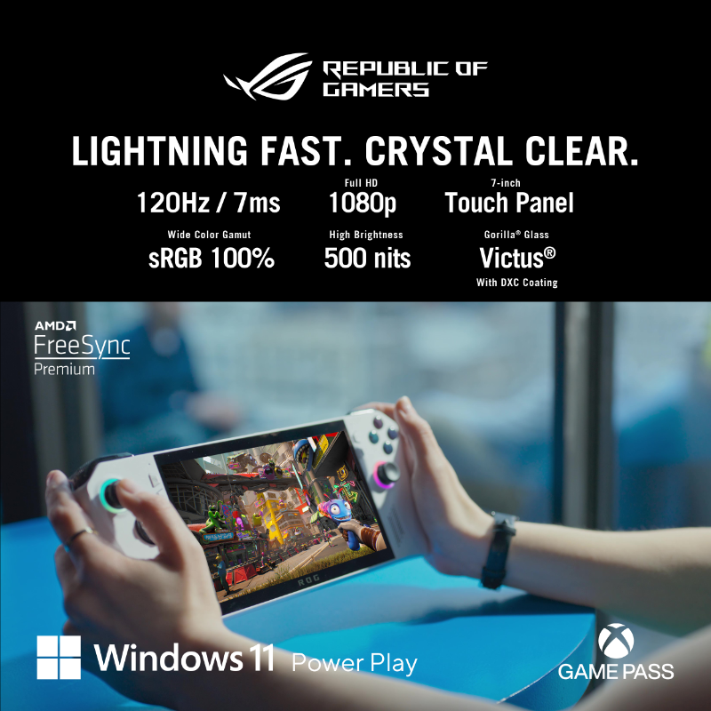 ASUS_za's tweet photo. Game On the Go: Unleash ROG Ally's AMD Ryzen Z1 for PC Library, Anytime, Anywhere!

#ROGAlly #playALLYourgames #Windows11 #PowerPlay