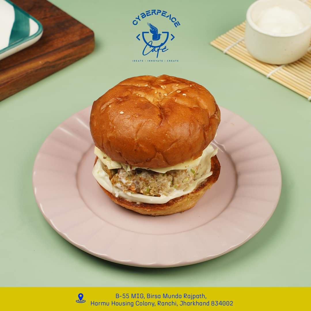 cyberpeacecafe's tweet photo. Bite into pure happiness with every burger bite. 🍔✨
#BurgerHeaven #CyberpeaceCafe #CyberPeace☮️ #cybersecurity #cafe #cafeinranchi #cafesnearme #ranchi #cyberawareness #cybersafety #burgers #snacks #addatime #addazone https://t.co/DrmGixJROO