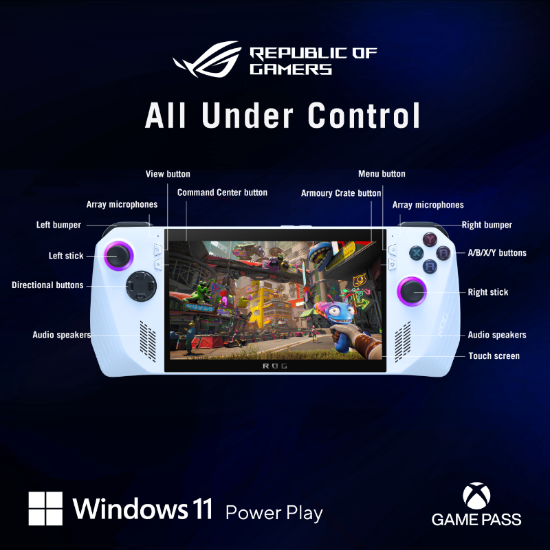 ASUS_za's tweet photo. Game On the Go: Unleash ROG Ally's AMD Ryzen Z1 for PC Library, Anytime, Anywhere!

#ROGAlly #playALLYourgames #Windows11 #PowerPlay