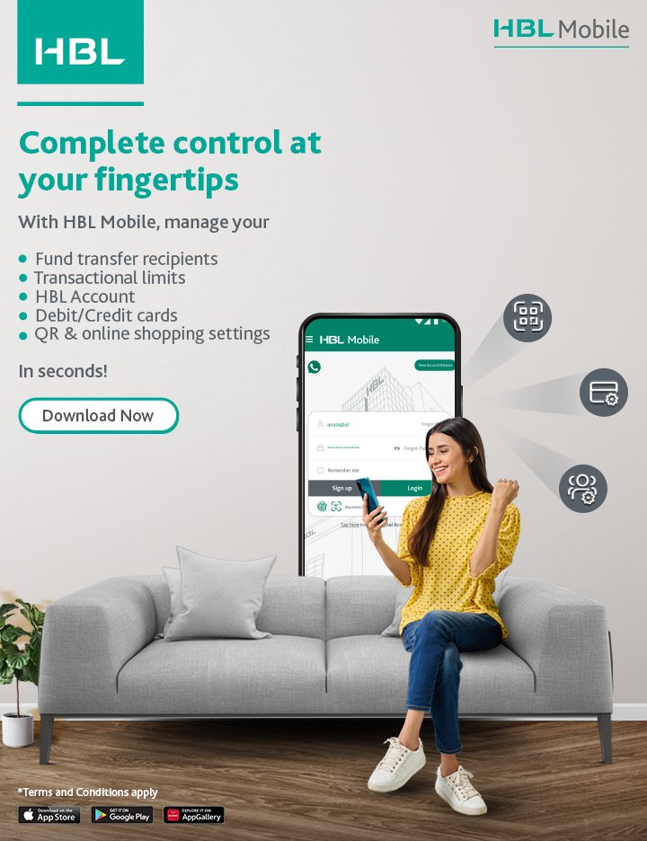 HBLCare's tweet photo. Manage your funds at your fingertips, 24/7 from the
comfort of your home.
Seamless Banking Digital Service with HBL Mobile App.
Download now: https://t.co/O43ITTorQk
#HBL #HBLmobile #HBLCare https://t.co/h02zMjUnD1