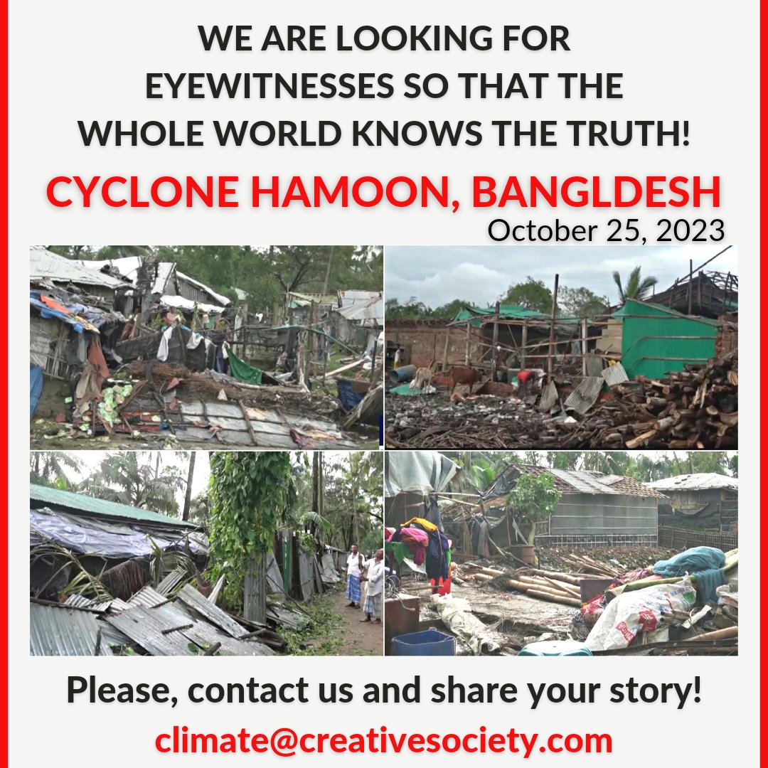 climat_change's tweet photo. On October 25th, a #powerful #cyclone named "Hamun" hit #Bangladesh, leading to the evacuation of 1.5 million #residents from coastal areas. #Homes were destroyed, trees were uprooted, and #power lines were damaged. There were at least 3 #casualties.
#storm #hurricane #climate https://t.co/rlhh97dy5I