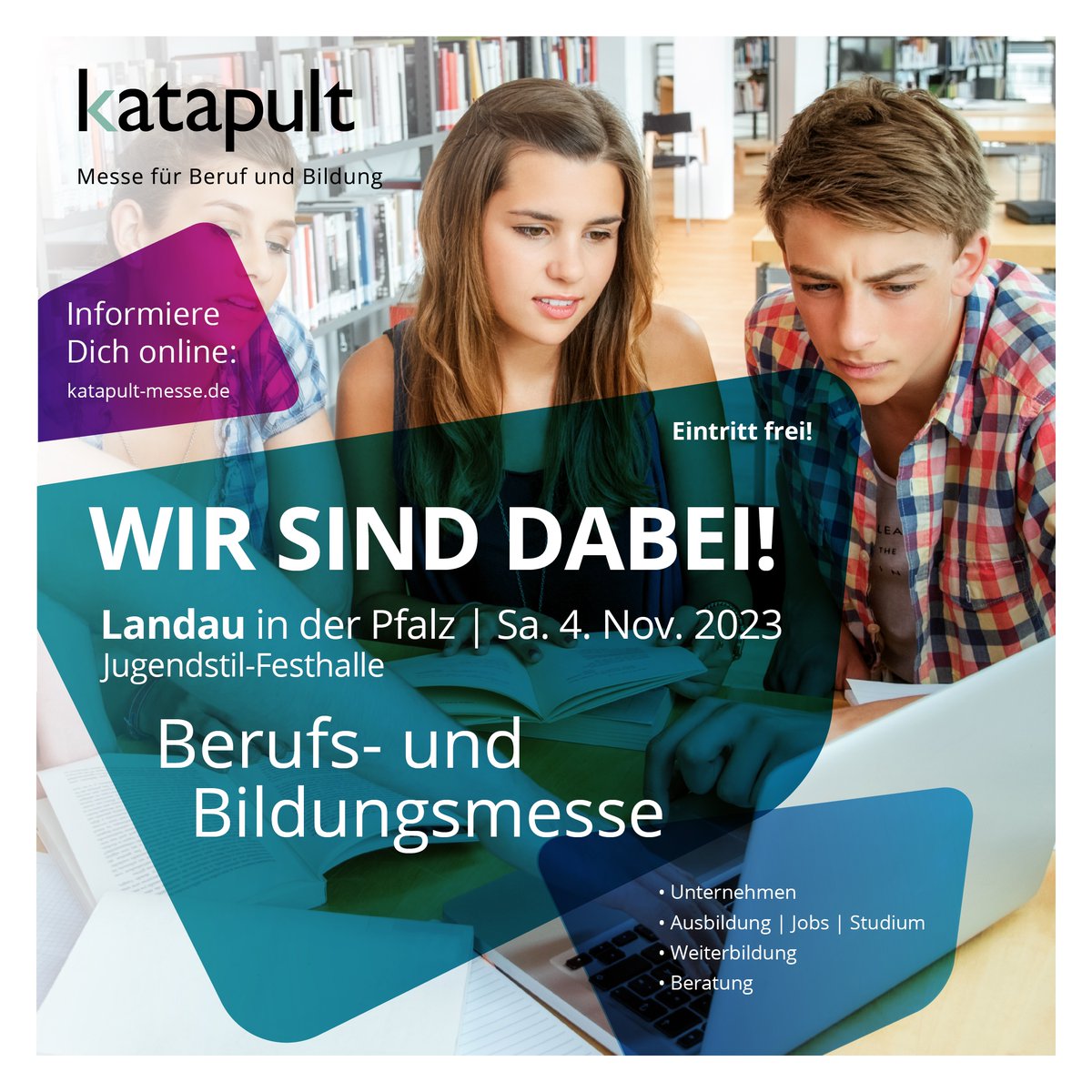Nächster Samstag! Kommt in die Festhalle in Landau und informiert Euch an unserem Stand über Ausbildungsplätze, Fachschule und Studium in der Südpfalz. Wir freuen uns über den Austausch!
#südpfalz #ausbildung #studium #hochschule #fachschule  #bbs #technetz