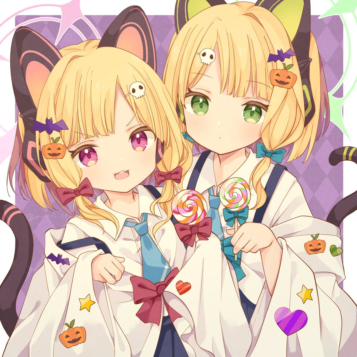 moimoi_sp's tweet image. 👻Trick or Treat!🎃
#ブルーアーカイブ 
#ブルアカ
#bluearchive 
#才羽モモイ #才羽ミドリ