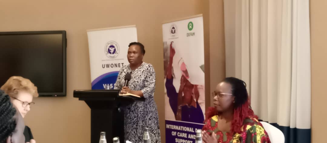 Jane Ocaya , the Womens Rights Advisor Oxfam in Uganda says that the event is a collective effort. This is at the launch of international day of care and support @OxfaminUganda @MakeCareCount @OxfaminAfrica  #CareCareCare