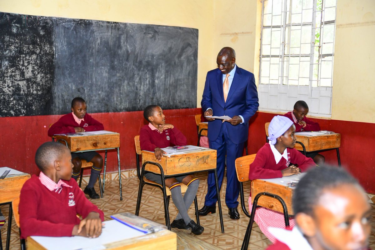 During the official start of the KCPE and KPSEA National Examinations at the Kikuyu Township Primary School, Kiambu County.