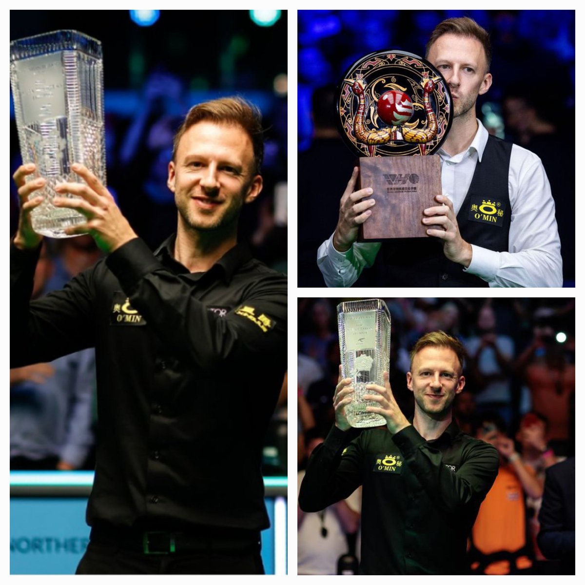 Judd Trump <a href="/juddtrump/">Judd Trump</a> becomes only the 5th person in history after 
Ding
Stephen Hendry
Ray Reardon 
Steve Davis 
To win 3 Ranking Titles in a row 
What a  monumental  and phenomenal achievement !!
English Open 
Wuhan Open 
Northern Ireland Open 
Those 3 earn him £300K
#snooker