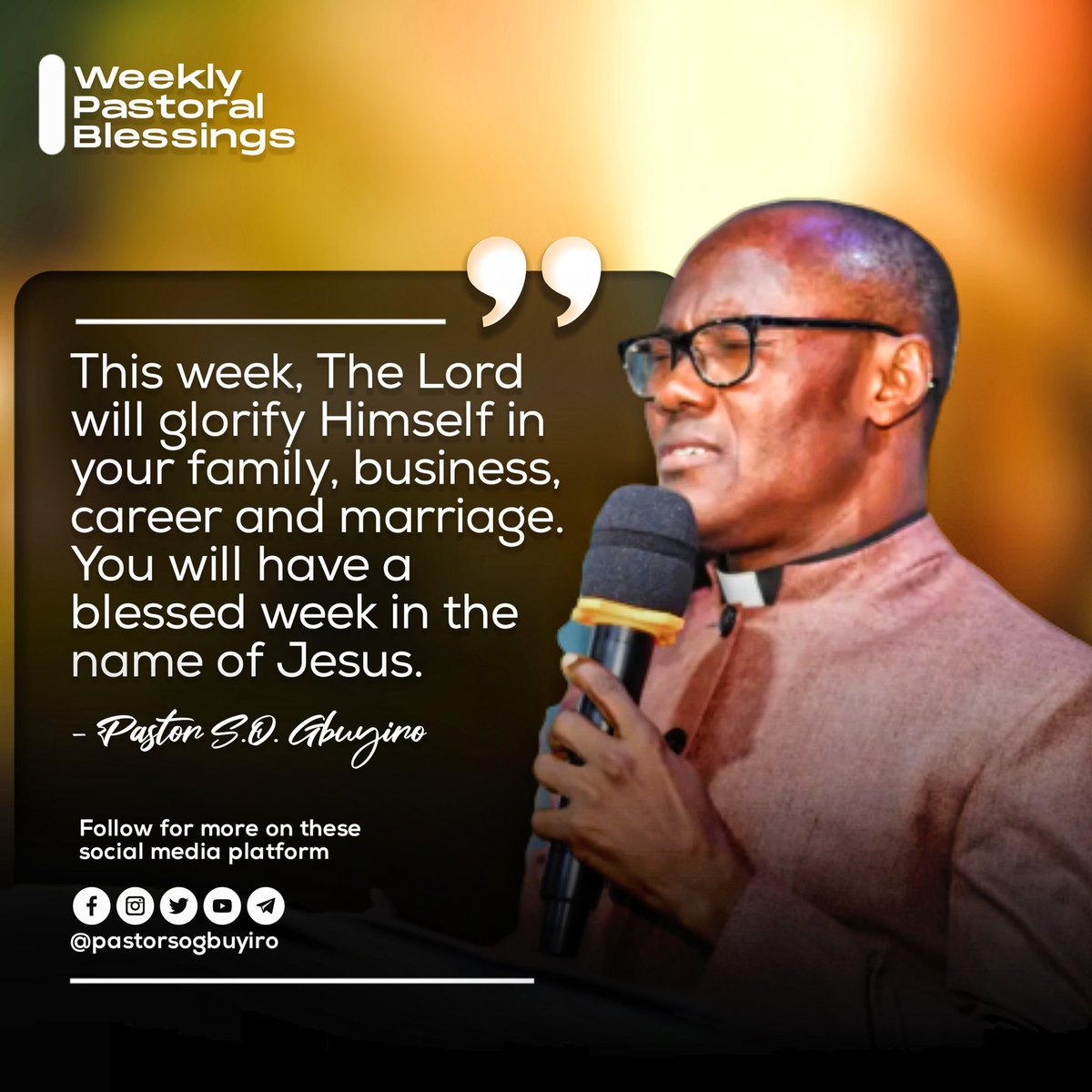 This New Week is Blessed !

SAY A LOUD AMEN !

#weeklypastoralblessings
#newweekblessings
#pastorsogbuyiro
#cacyouthdirector
#cacnigeriaandoverseas