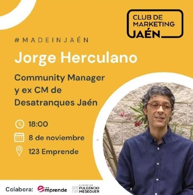 ✨🎙️ Segundo evento presencial #MadeinJaén

En esta ocasión, el Club de Marketing de Jaén contará con la participación de Jorge Herculano.

📅 8 de noviembre
🕐 18h
📍 123emprende

👆 Tienes el enlace en el link de la bio

#CMJ #Networking #MarketingJaén #Jaén #MarketerosJaén