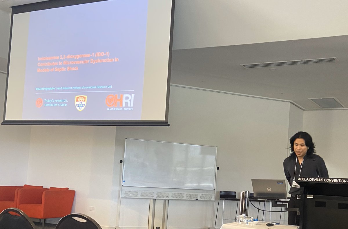 Mary Kavurma (@kavurmamary) on Twitter photo Great presentation from Millard Phiphatphol on the impact of IDO1 on microvascular dysfunction in sepsis <a href="/cstanley/">Christopher Stanley</a> <a href="/AVBS_org/">Australian Vascular Biology Society</a> <a href="/atheroaussie/">AAS</a> <a href="/ANZMS2/">@ANZMS</a> <a href="/HRIAust/">Heart Research Institute</a> 👏👏 Great presentation from Millard Phiphatphol on the impact of IDO1 on microvascular dysfunction in sepsis <a href="/cstanley/">Christopher Stanley</a> <a href="/AVBS_org/">Australian Vascular Biology Society</a> <a href="/atheroaussie/">AAS</a> <a href="/ANZMS2/">@ANZMS</a> <a href="/HRIAust/">Heart Research Institute</a> 👏👏