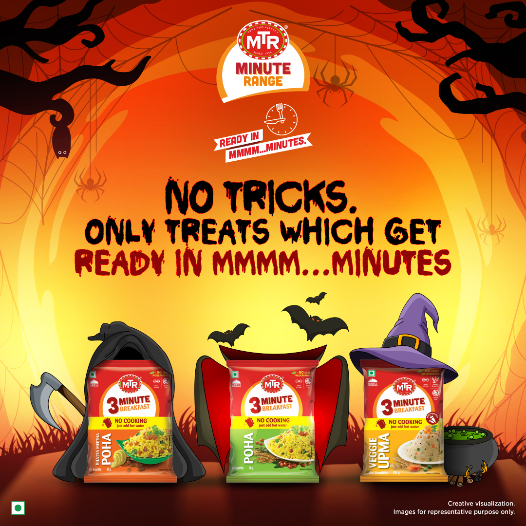 Bring home MTR Minute Range and fight the hunger monsters with tasty treats which get ready in mmmm….minutes!

#MTRMinuteRange #MTRFoods #Halloween #NoTricksOnlyTreats