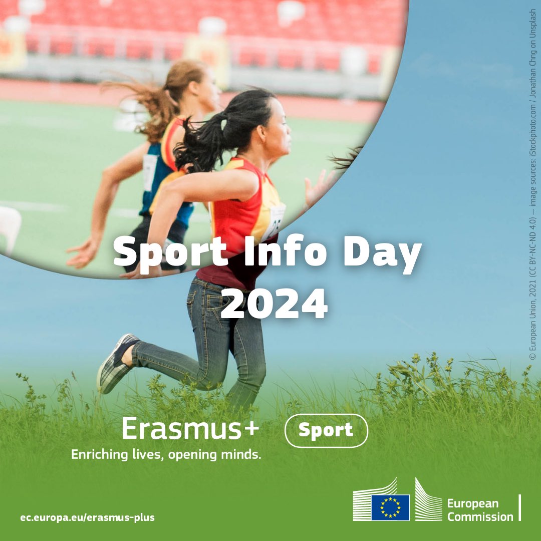 📣Calling all sport stakeholders! 

3️⃣ months to go to our next #ErasmusPlus #SportInfoDay to learn more about:

👉EU sport policy updates
👉Funding proposal tips
👉Future programme

When? 30/1/24
Where? Brussels/online

Registration opens soon➡️europa.eu/!dNvRdC