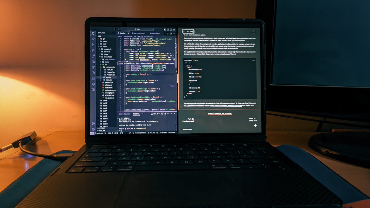 MhHunjan's tweet image. 📢 Just finished the Forms lesson in FullStackOpen Part 2! 

Learned how to save form input in component state and filter displayed elements.

 #React #FullStackOpen 🚀