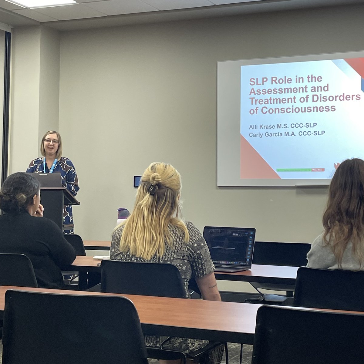 unmc_mmi's tweet photo. #KnowledgeSharing is an important piece of the #unmcMMI mission. Last month three of our inpatient Speech Language Pathologists presented at the Nebraska Speech-Language-Hearing Association.
๐๐ฝ Abby Crimmins, Carly Garcia & Alli Krase!
#mmiSLP #mmiSpeech #NSLHA #MMIoutreach https://t.co/8ngjgaTVIB