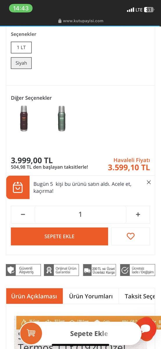 celestiavangogh's tweet photo. Stanley, Atatürk’ün kullandığı termos modelini Türkiye’ye özel tekrar piyasaya sürmüş. Fiyatı 3999₺ 🥲 https://t.co/44IXIiXEoj