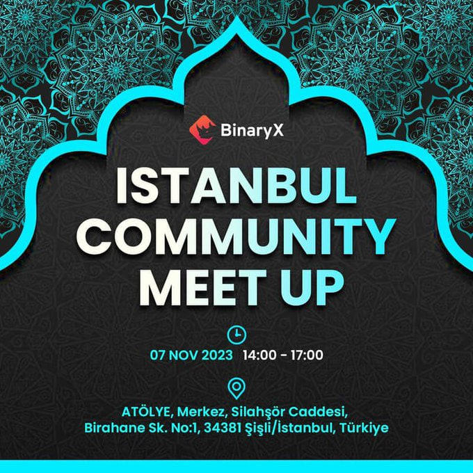 Istanbul🇹🇷 #BinaryX meetup awaits! 30$ for 5 each Here’s how: 👇 • Follow & ❤️ • RT +Tag 2 Turkish frens • Reply Yes or No for joining. Unlock our latest updates, swag & airdrop with fellow players in Istanbul🇹🇷! 👇 Register: bit.ly/494murj #Istanbul…