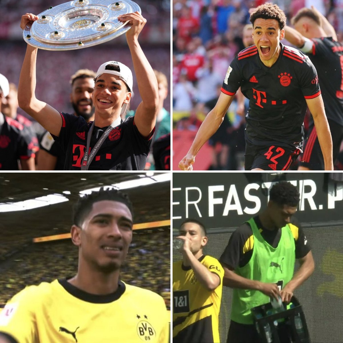 Jamal Musiala vs Jude Bellingham durante o período avaliado para o Kopa Trophy e Golden Boy 🏆:

🇩🇪 Musiala:

🏟️ 53J
⚽ 16G
🅰️ 17A
❗ Gol decisivo do título da liga
✅ 2 assists vs BVB
🏆 Bundesliga 
🏆 DFL-Supercup

🏴󠁧󠁢󠁥󠁮󠁧󠁿 Bellingham:

🏟️ 51J
⚽ 14G
🅰️ 10A
✅ 1 assist vs Bayern