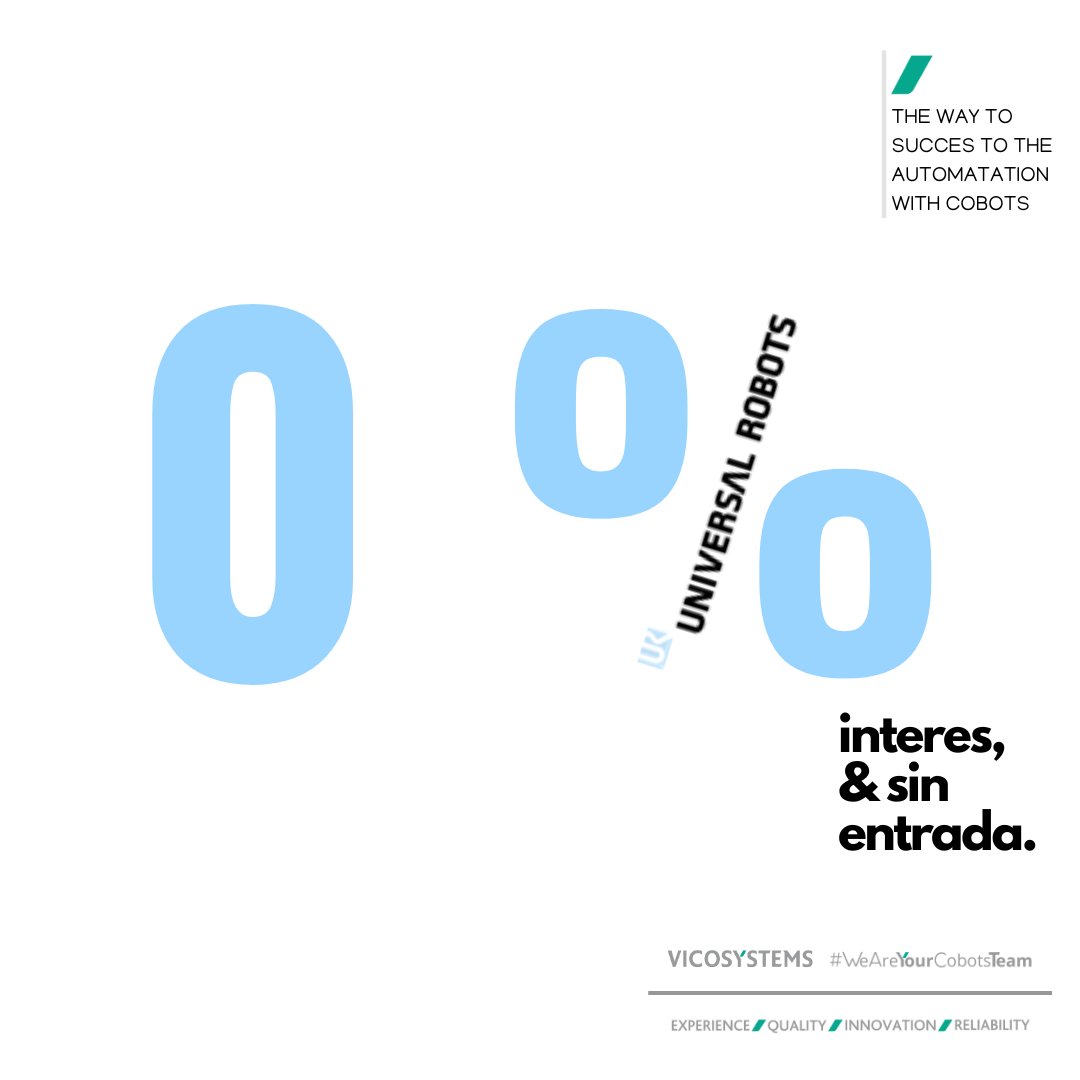 ¡Aprovecha las condiciones especiales del #leasing para empresas de <a href="/UR_Iberia/">Universal Robots ES</a>!
No dejes escapar esta oportunidad para finalizar el 2023 haciendo tu empresa más competitiva para el 2024, automatizando los procesos con los #cobots de UR.
Contáctanos en comercial@vicosystems.com