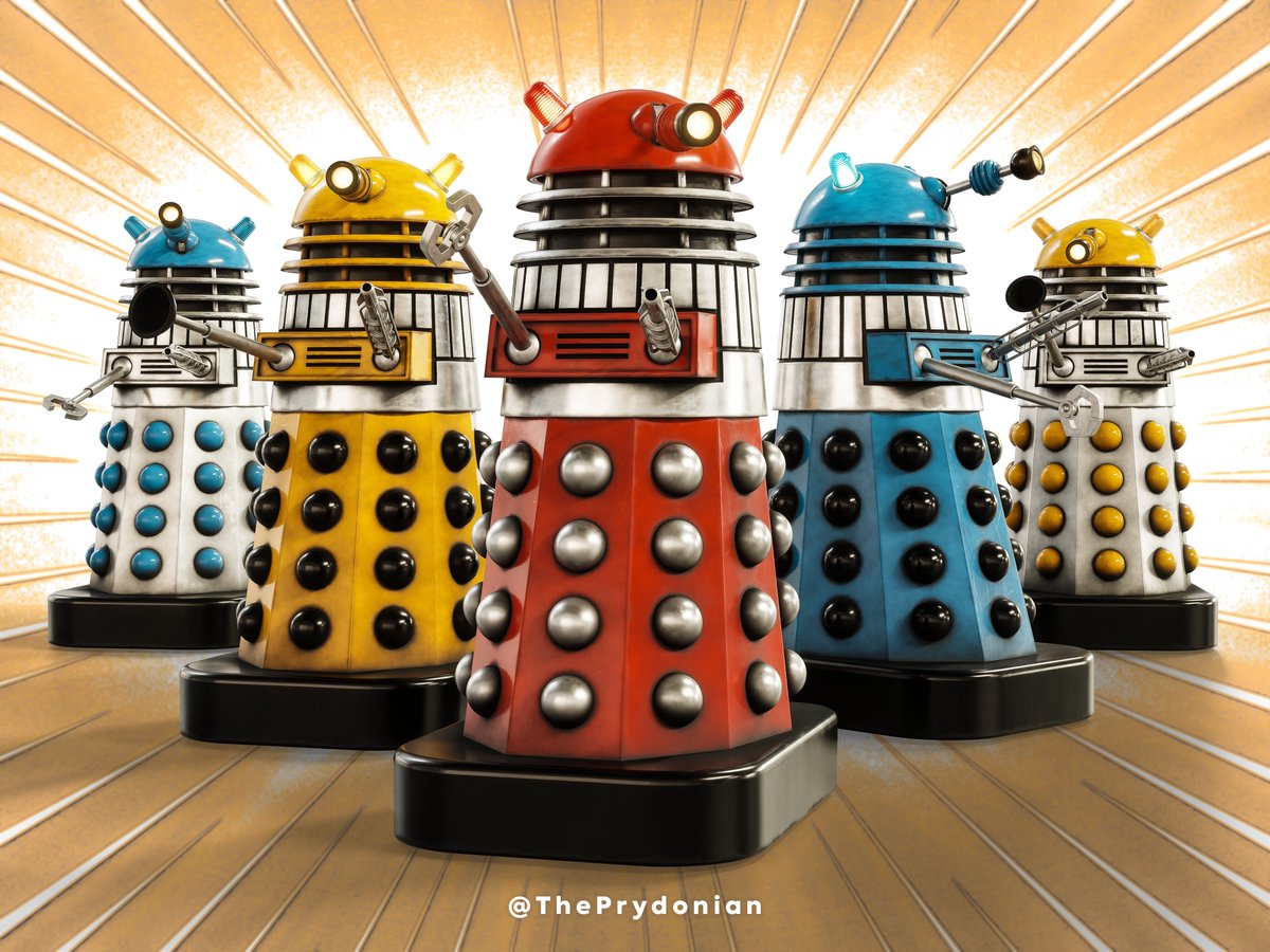 ThePrydonian's tweet photo. Return of the TV21 Daleks!

#DoctorWho #DrWho #Daleks #Dalek #Blender #TV21 https://t.co/McCVwyqiSj