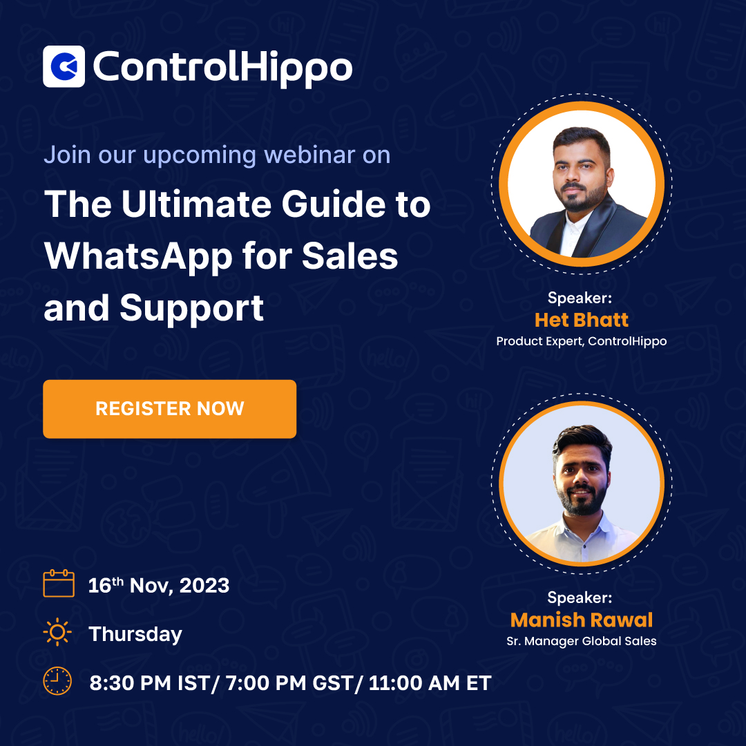 Level up your communication strategies with WhatsApp - Learn from the Best! Registration link: zoom.us/.../6216986464… Join us for an exclusive webinar on “The Ultimate Guide to WhatsApp for Sales and Support” by Het Bhatt and Manish Rawal.