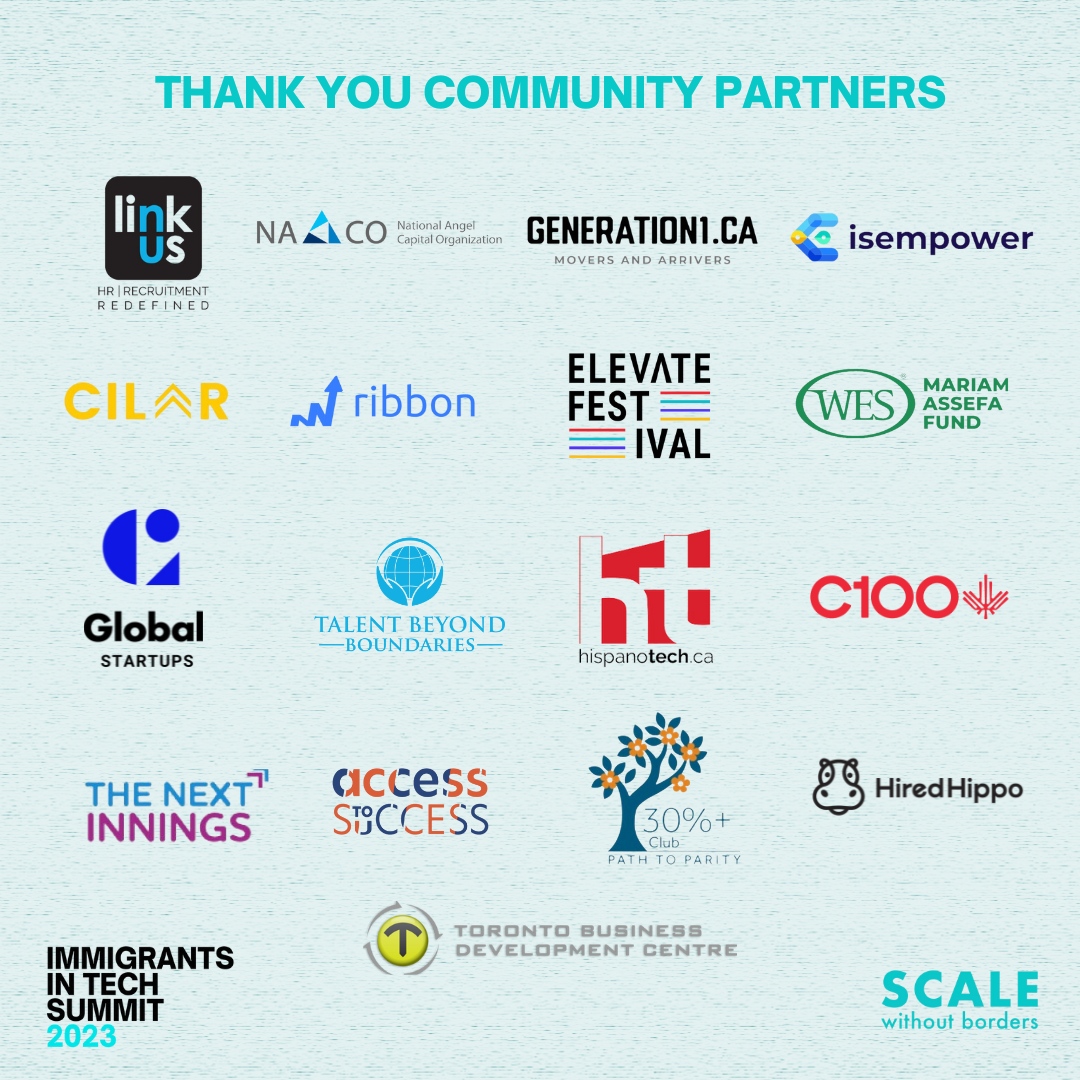 Happy #SWBSummit Day! First things first, we're thrilled to announce our the summit's community partners. A big thank you to all our community partners for their support! 

#tech #toronto #canada #newcomer #immigrants